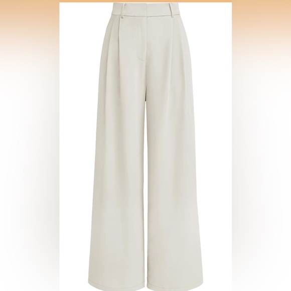 LILLUSORY Pants - Elegant Cream Wide-Leg Pants